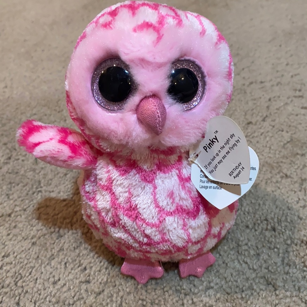 pink stuffed owl